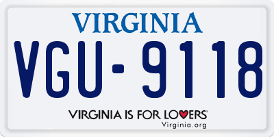 VA license plate VGU9118