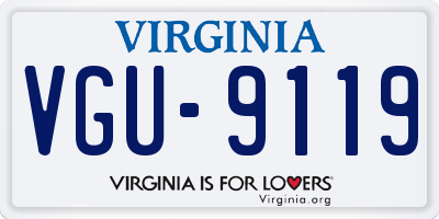 VA license plate VGU9119