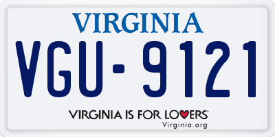 VA license plate VGU9121