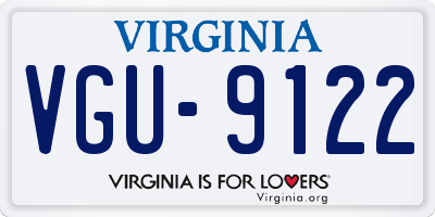 VA license plate VGU9122