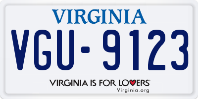 VA license plate VGU9123