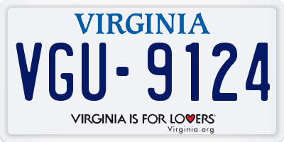 VA license plate VGU9124
