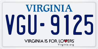 VA license plate VGU9125