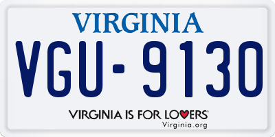 VA license plate VGU9130