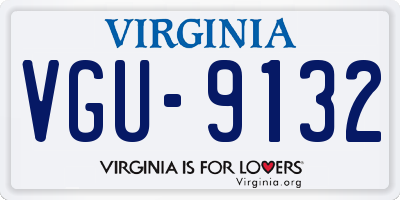 VA license plate VGU9132