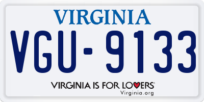 VA license plate VGU9133