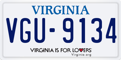 VA license plate VGU9134