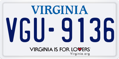 VA license plate VGU9136