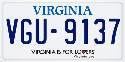 VA license plate VGU9137