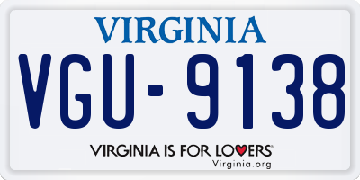 VA license plate VGU9138
