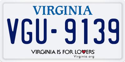 VA license plate VGU9139