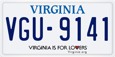 VA license plate VGU9141