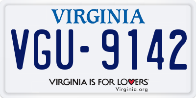 VA license plate VGU9142