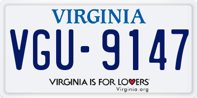 VA license plate VGU9147