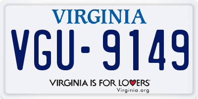 VA license plate VGU9149