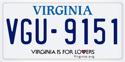 VA license plate VGU9151