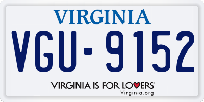 VA license plate VGU9152