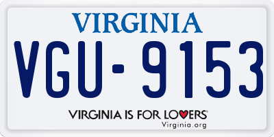 VA license plate VGU9153
