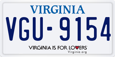 VA license plate VGU9154