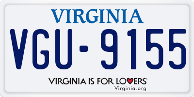 VA license plate VGU9155
