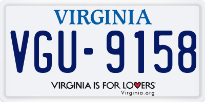 VA license plate VGU9158