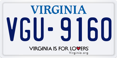 VA license plate VGU9160
