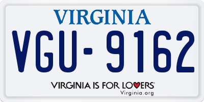 VA license plate VGU9162