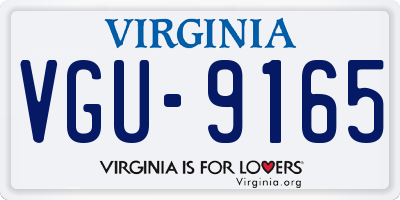 VA license plate VGU9165