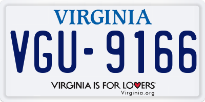 VA license plate VGU9166