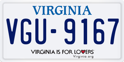 VA license plate VGU9167