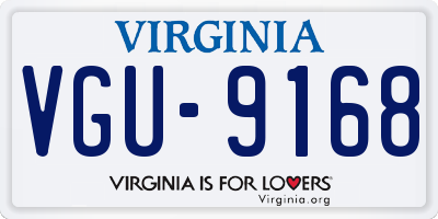 VA license plate VGU9168
