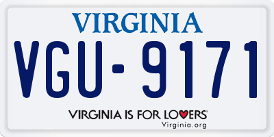 VA license plate VGU9171