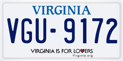 VA license plate VGU9172