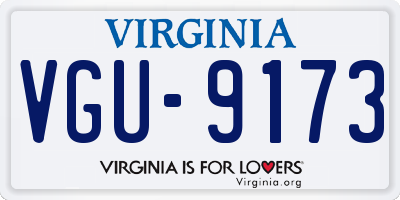 VA license plate VGU9173