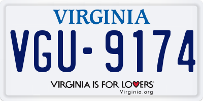 VA license plate VGU9174