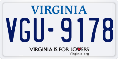 VA license plate VGU9178