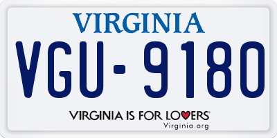 VA license plate VGU9180