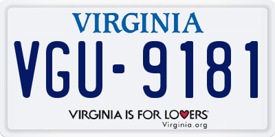 VA license plate VGU9181