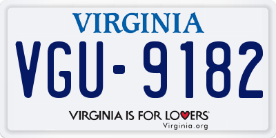 VA license plate VGU9182