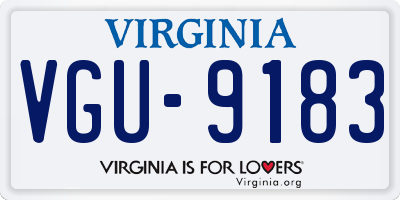VA license plate VGU9183