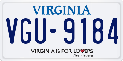 VA license plate VGU9184