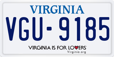 VA license plate VGU9185