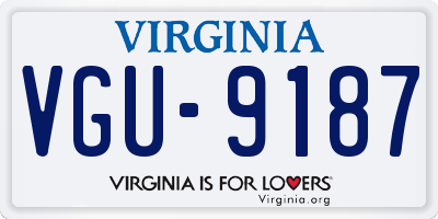 VA license plate VGU9187