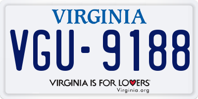 VA license plate VGU9188