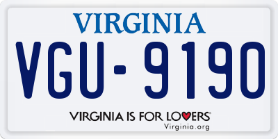 VA license plate VGU9190