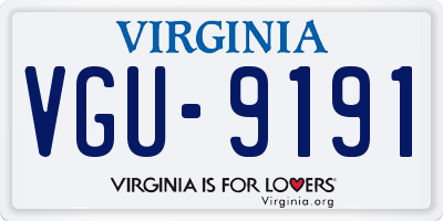 VA license plate VGU9191