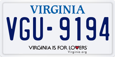 VA license plate VGU9194