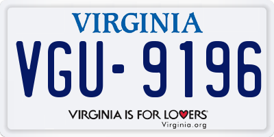 VA license plate VGU9196