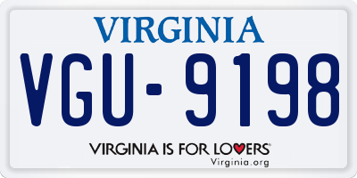 VA license plate VGU9198