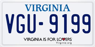 VA license plate VGU9199